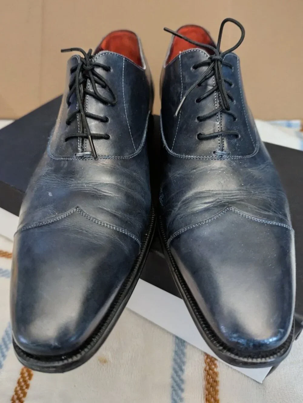 MEZLAN Mens Derby Shoes Size 9.5 Deep Blue
